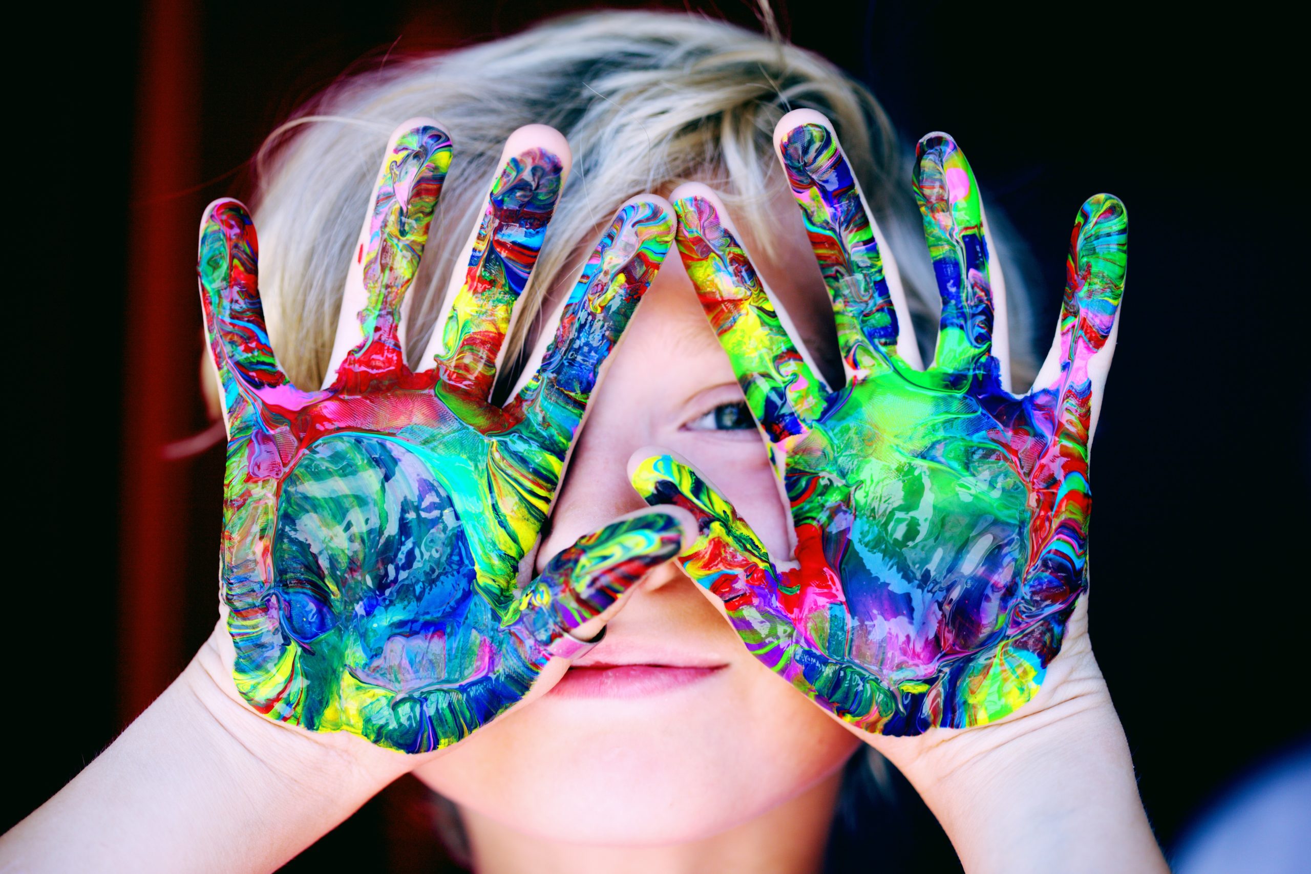 Child with messy hands